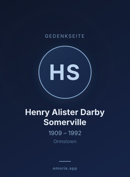 Gedenkportrait von Henry Alister Darby Somerville