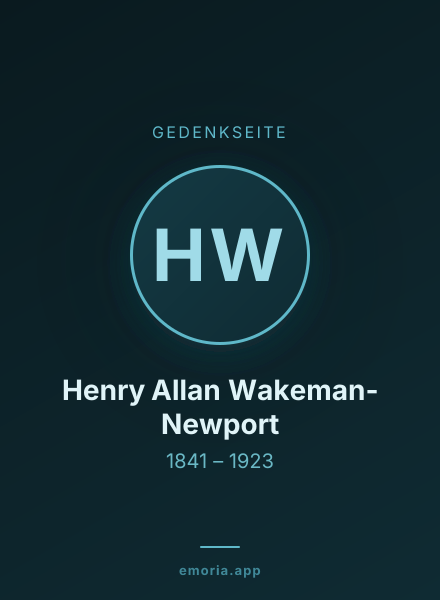 Gedenkportrait von Henry Allan Wakeman-Newport