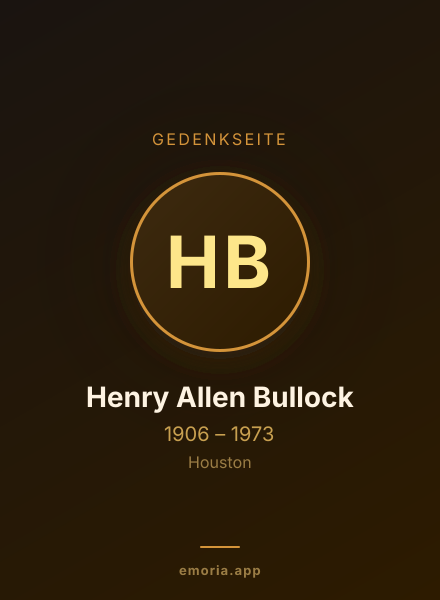 Gedenkportrait von Henry Allen Bullock