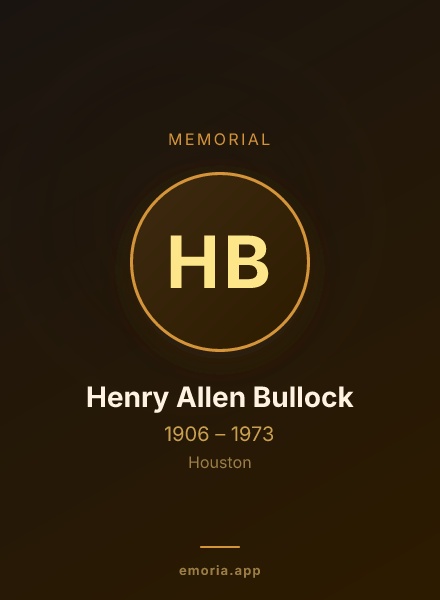 Memorial portrait of Henry Allen Bullock