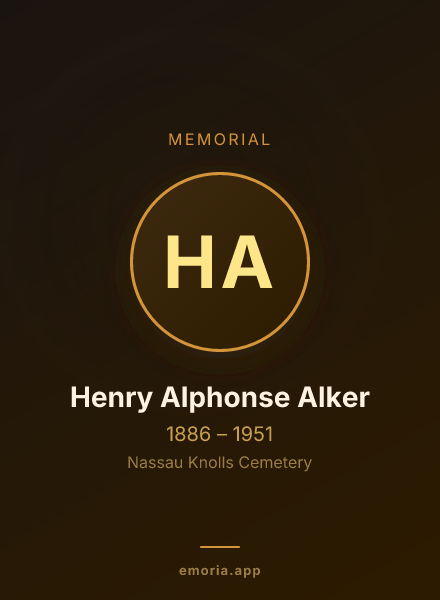 Memorial portrait of Henry Alphonse Alker