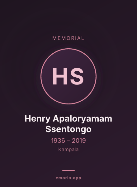 Memorial portrait of Henry Apaloryamam Ssentongo