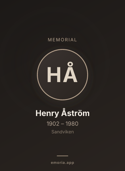Memorial portrait of Henry Åström