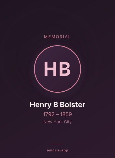 Memorial portrait of Henry B Bolster