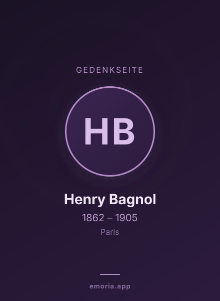 Gedenkportrait von Henry Bagnol