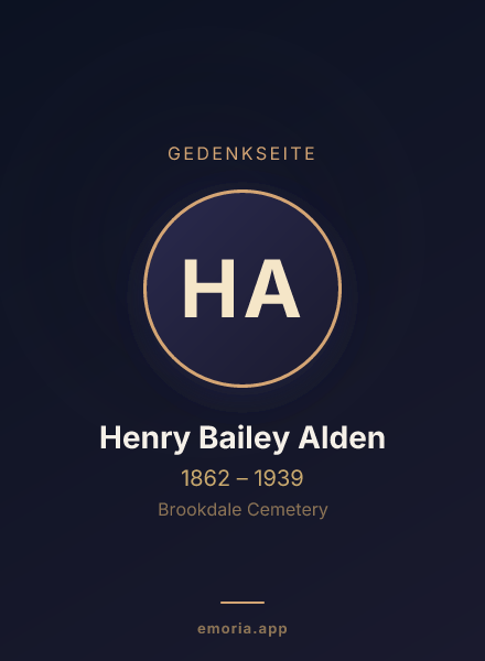Gedenkportrait von Henry Bailey Alden