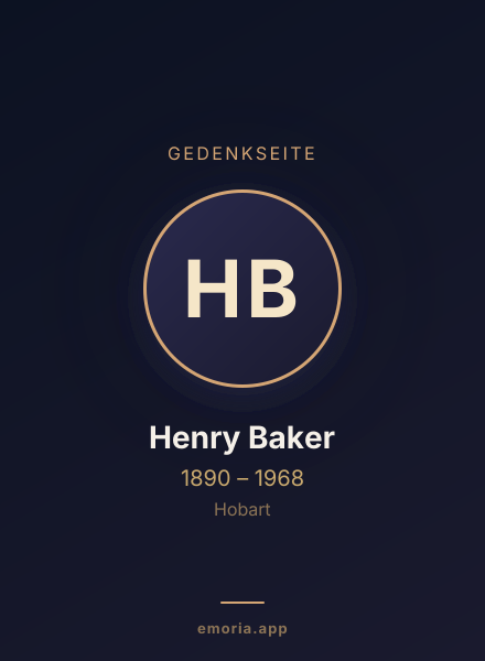 Gedenkportrait von Henry Baker