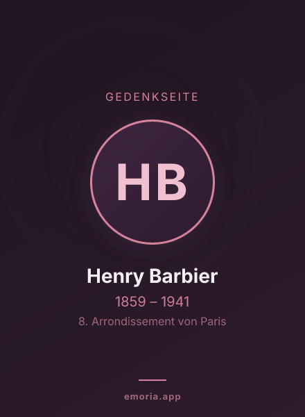 Gedenkportrait von Henry Barbier