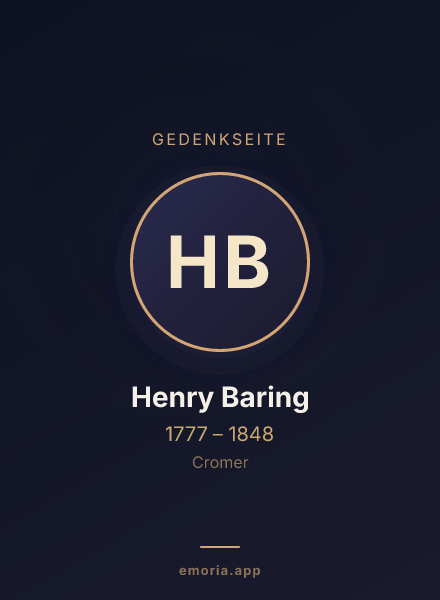 Gedenkportrait von Henry Baring