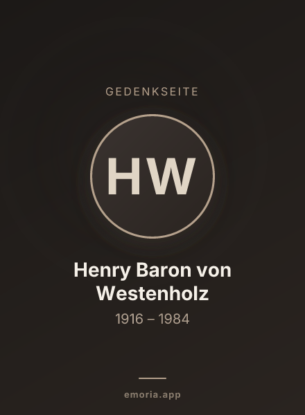 Gedenkportrait von Henry Baron von Westenholz