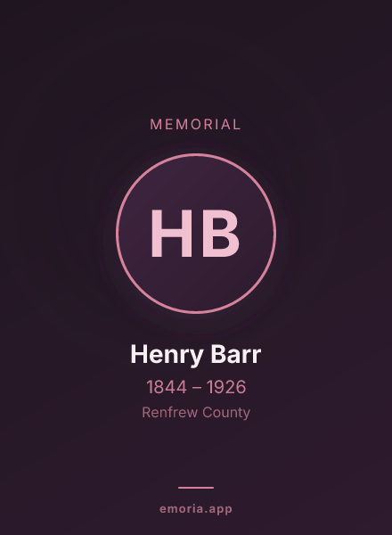 Memorial portrait of Henry Barr