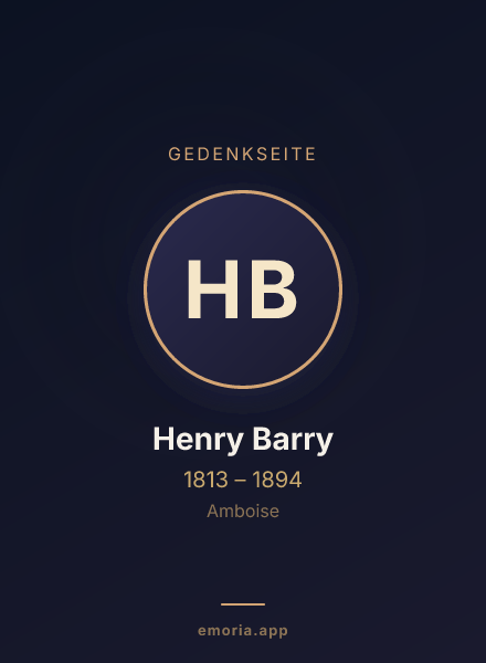 Gedenkportrait von Henry Barry
