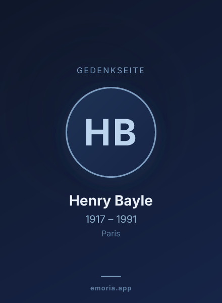 Gedenkportrait von Henry Bayle