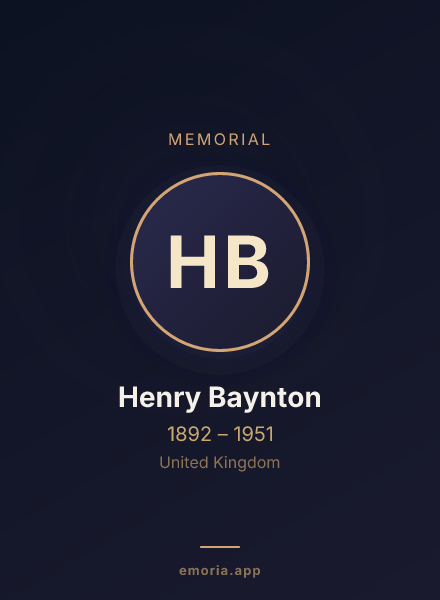 Memorial portrait of Henry Baynton