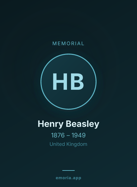 Memorial portrait of Henry Beasley