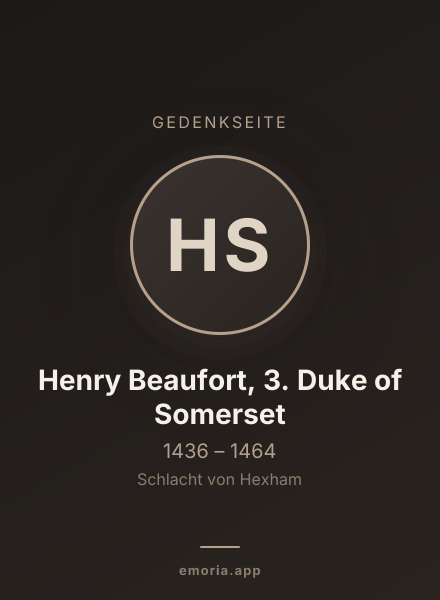 Gedenkportrait von Henry Beaufort, 3. Duke of Somerset