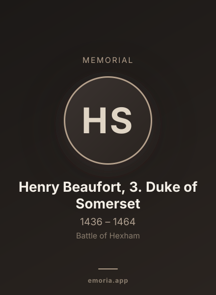 Memorial portrait of Henry Beaufort, 3. Duke of Somerset