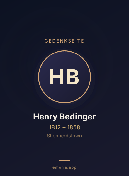 Gedenkportrait von Henry Bedinger
