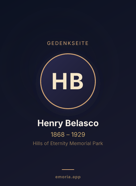 Gedenkportrait von Henry Belasco