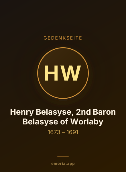 Gedenkportrait von Henry Belasyse, 2nd Baron Belasyse of Worlaby