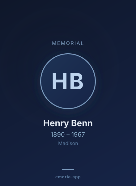Memorial portrait of Henry Benn