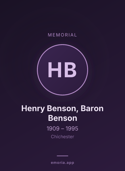Memorial portrait of Henry Benson, Baron Benson