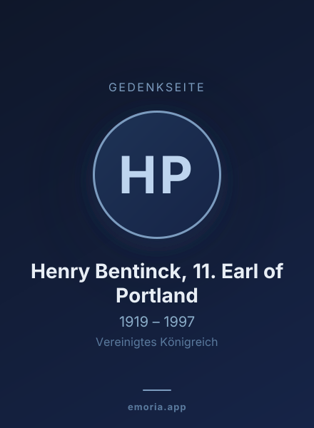 Gedenkportrait von Henry Bentinck, 11. Earl of Portland