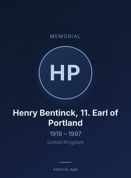 Memorial portrait of Henry Bentinck, 11. Earl of Portland