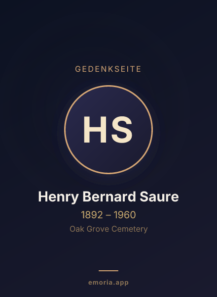 Gedenkportrait von Henry Bernard Saure