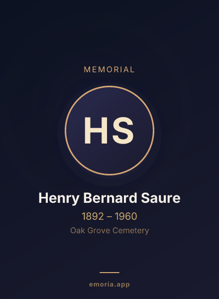 Memorial portrait of Henry Bernard Saure