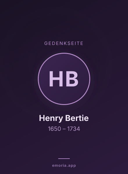Gedenkportrait von Henry Bertie