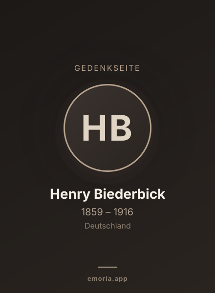 Gedenkportrait von Henry Biederbick