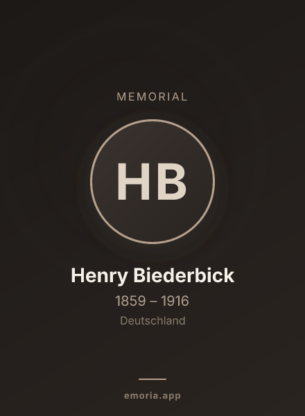 Memorial portrait of Henry Biederbick