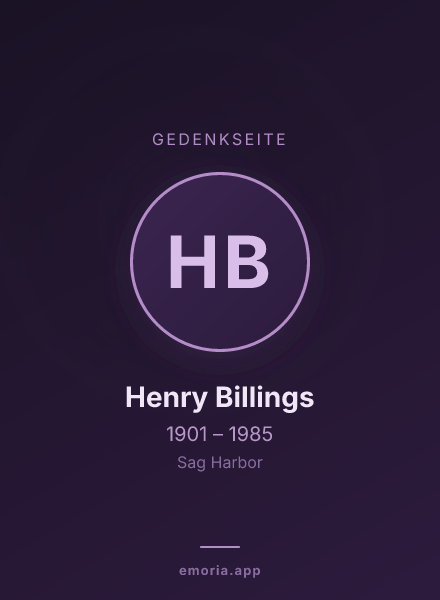 Gedenkportrait von Henry Billings
