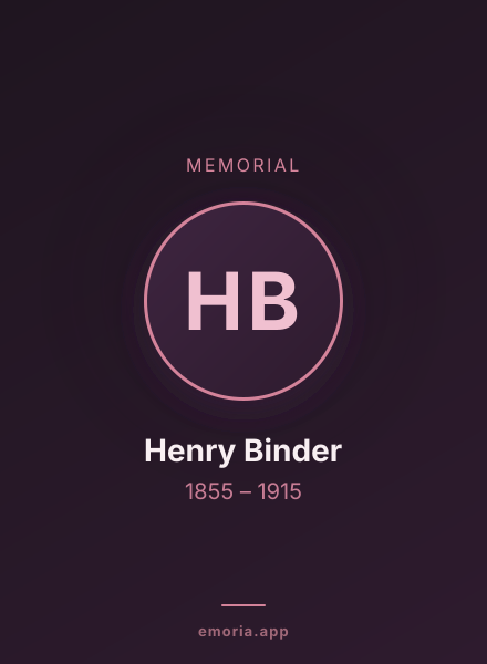 Memorial portrait of Henry Binder