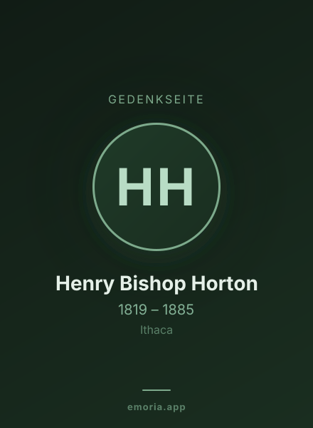 Gedenkportrait von Henry Bishop Horton