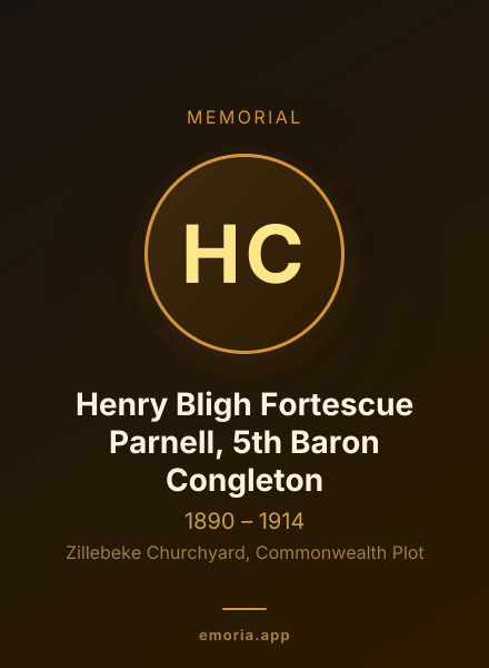 Memorial portrait of Henry Bligh Fortescue Parnell, 5th Baron Congleton
