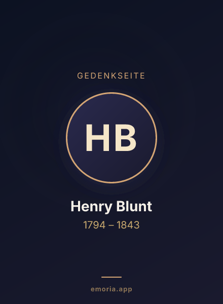 Gedenkportrait von Henry Blunt