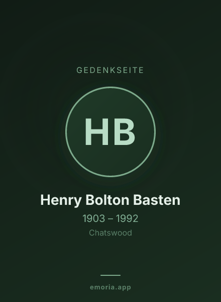 Gedenkportrait von Henry Bolton Basten