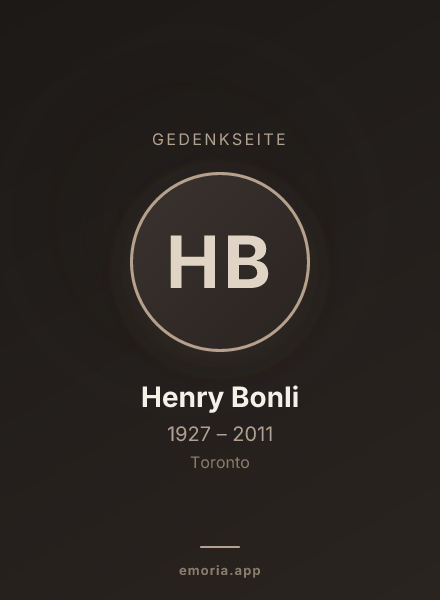 Gedenkportrait von Henry Bonli