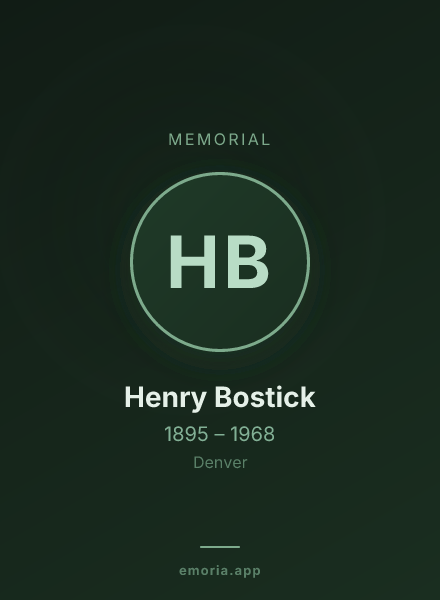 Memorial portrait of Henry Bostick