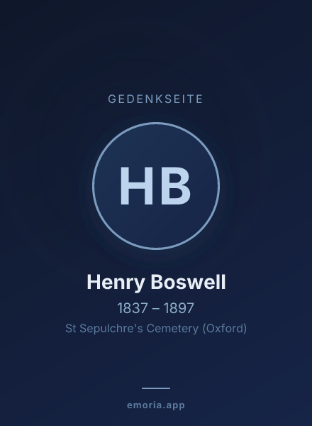 Gedenkportrait von Henry Boswell