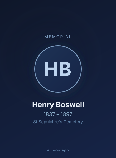 Memorial portrait of Henry Boswell