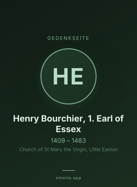 Gedenkportrait von Henry Bourchier, 1. Earl of Essex
