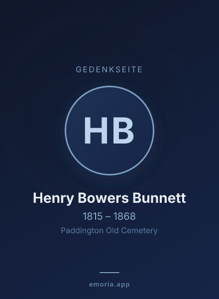 Gedenkportrait von Henry Bowers Bunnett