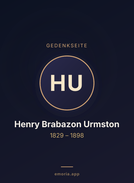 Gedenkportrait von Henry Brabazon Urmston