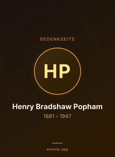 Gedenkportrait von Henry Bradshaw Popham