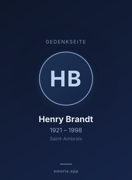 Gedenkportrait von Henry Brandt