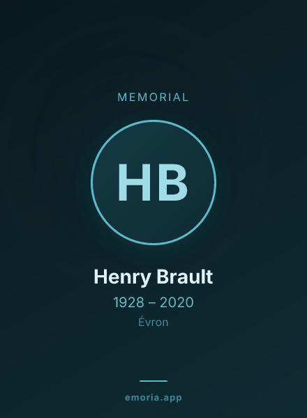 Memorial portrait of Henry Brault