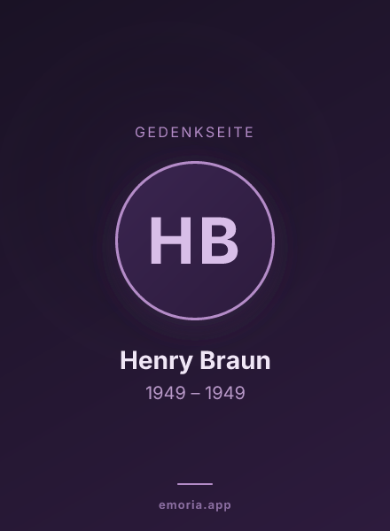 Gedenkportrait von Henry Braun